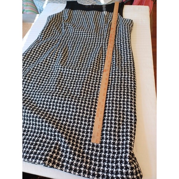 Talbots black/white houndstooth shift dress 16 plus sz sleeveless classic offic - Picture 10 of 10